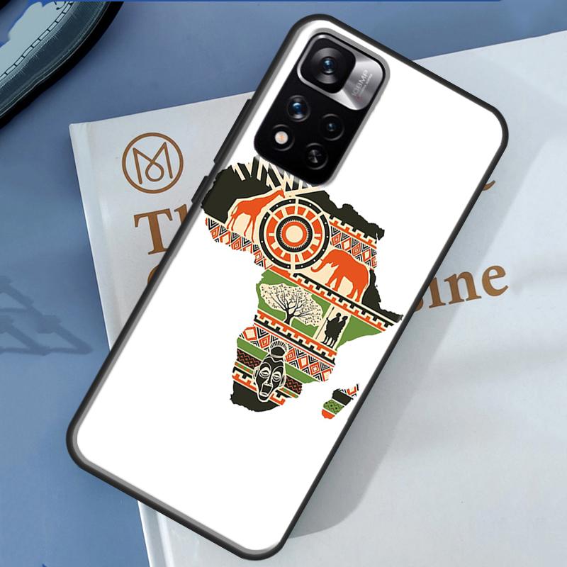 Afrika Karte Geografie Bemalte Hülle Für Xiaomi Redmi Note 14 13 11 9 10 12 Pro 9S 10S 11S 12S Redmi 10C 12C 13C 14C Abdeckung