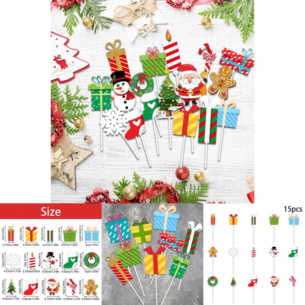 Christmas Cake Decorations With Small Flags For Festive Cake Design And Party Supplies