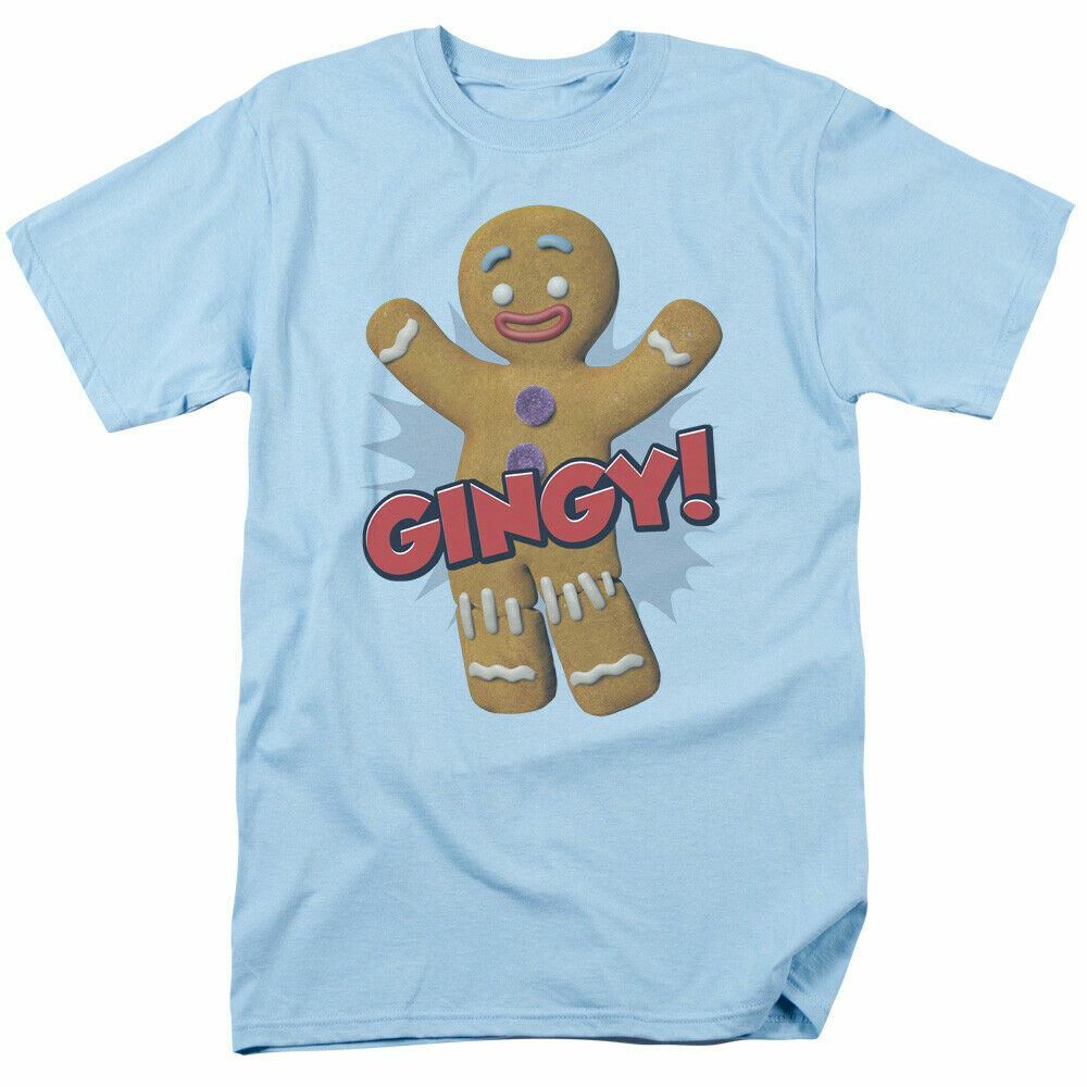 

26 Shrek Gingy T Shirt Licensed Cartoon Comedy Movie Retro Tee New Light Blue Unisex T-Shirt XXXL