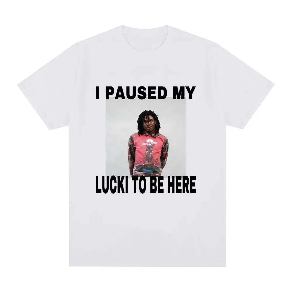 Ken Carson I Paused My Lucki To Be Here Tshirt Womens Fashion Retro Tshirt Casual Loose Short Sleeve Tshirt S