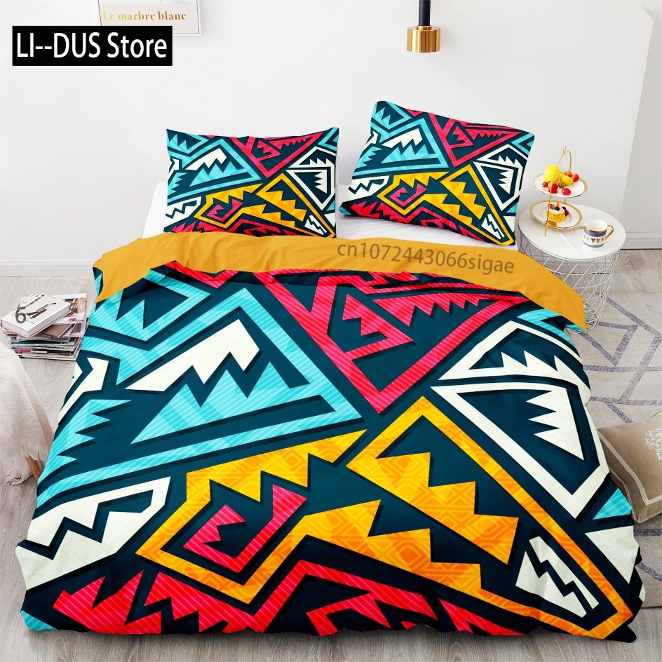 

Comforter Tribe Bedding Set Single Twin Full Queen King Size Ancient Culture Bed Set Aldult Kid Bedroom Duvet Sets 3D Anime 012 Comforter (quilt)-EU Single(135*200cm)3pcs
