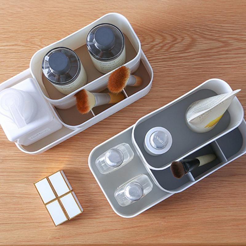 Desktop-Organizer aus Kunststoff, unterteilt in Make-up, platzsparend, platzsparend, Organizer, Make-up-Organizer, Make-up-Organisation, Aufbewahrungsbox