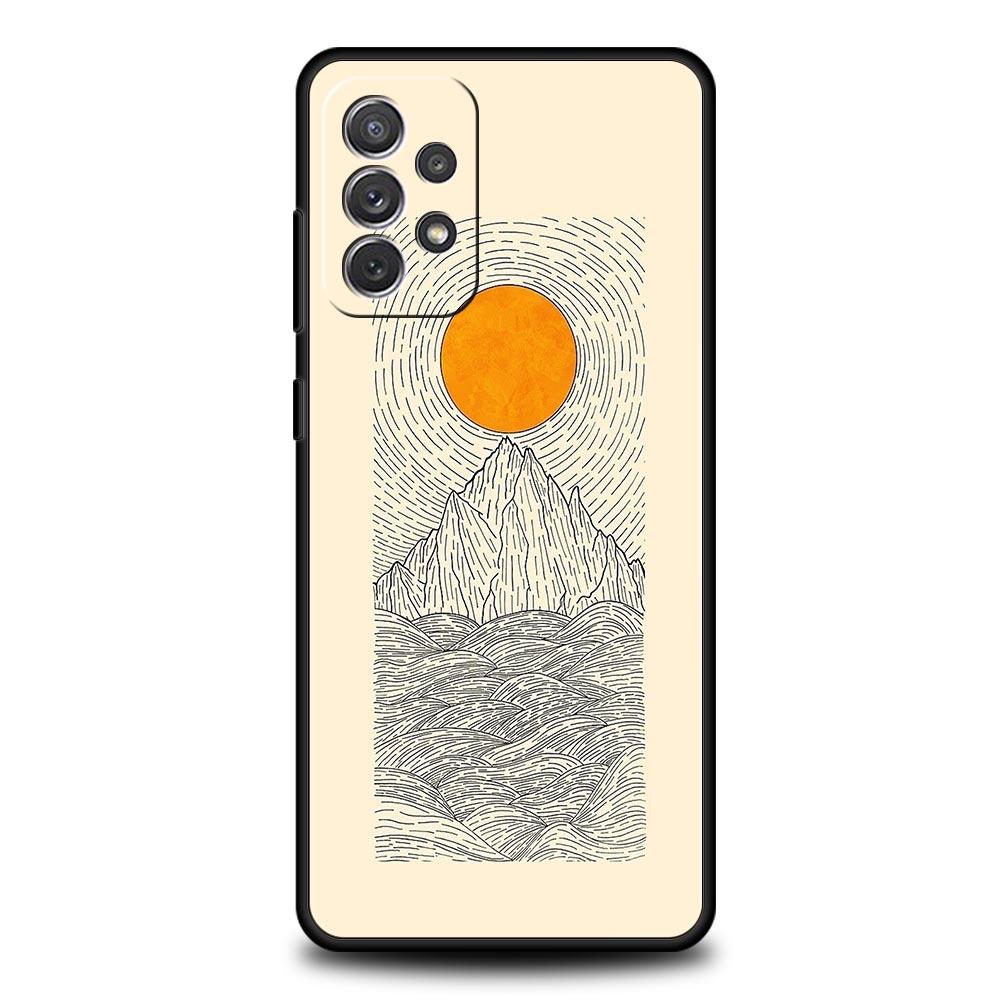 Mountain Sunrise Line Case for Samsung A57 A37 A51 A71 A21S A17 A11 A15 A25 A41 A23 A33 A53 A73 A07 A05S A13 A35 A55 5G Cover