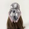 Light Luxury Retro Flower Printing Silk Hair Soft Feel Headscarf Scarf Silk Scarf Spring and Autumn Women Chinese Square Scarf