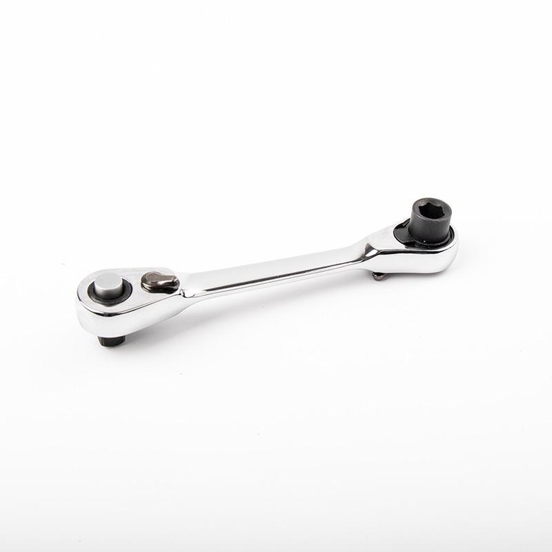 2 In 1 Mini Double Ended Quick Socket Ratchet Wrench Rod 1/4 Inch Screwdriver Bit Tool Chrome Vanadium Steel Ratchet Handle Wrench