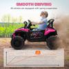 12V Battery Powered Ride on Truck w/ Remote, Four Suspension Wheels, Horn, Lights, Music, USB, for Ages 3-5 Years, Pink