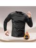 Men's Winter Quick-Dry Velvet Running Base Layer Long Sleeve T-Shirt for Autumn Training