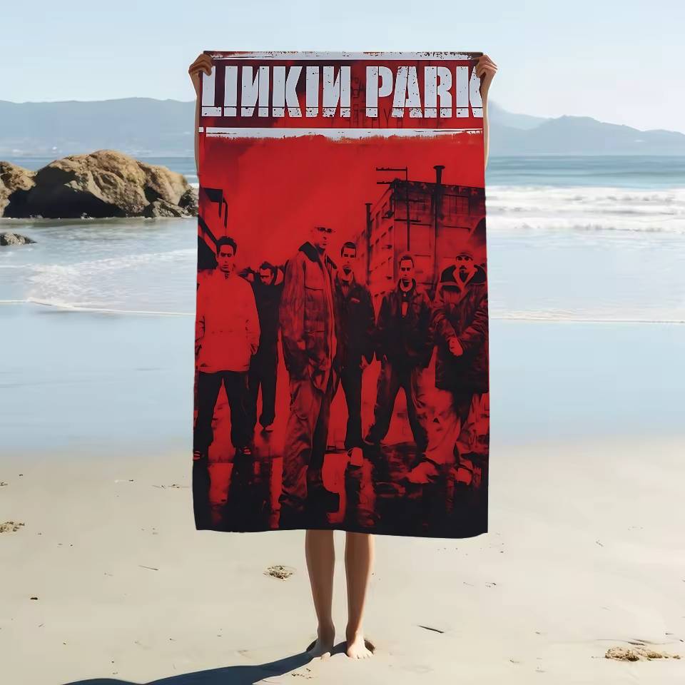 

1PC Band L-Linkin Cool P-Park Cartoon Beach Towel Cute Kawaii Room Decor Bath Girls Children Hand Towels For Bathroom Shower W30*H60(CM)
