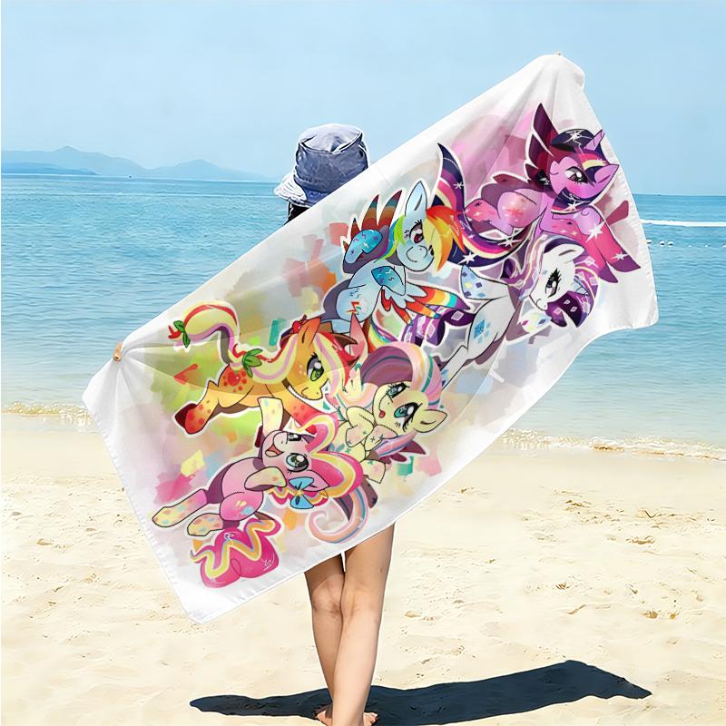 1Pc Purple Unicorn Fantasy Beach Towel Microfiber Beach Towel Thin Absorbent For Beach Swimming Yoga Bath Sports 0917122