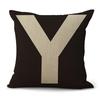 Simple Pure Color English Alphabet throw pillow cover with short plush print for living room sofa decoration cushion cover