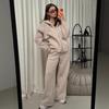 European and American Casual Suit American Autumn and Winter Cardigan Sports Women's Clothing Fashion Street Style Long-sleeved Jacket Trousers Two-