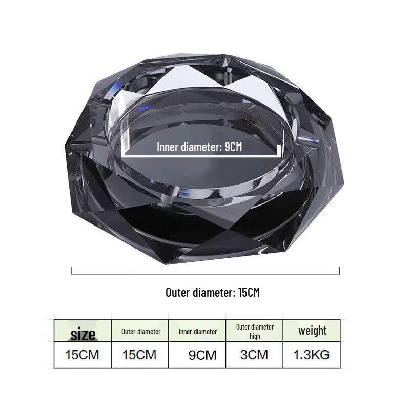 Octagonal Crystal Ashtray