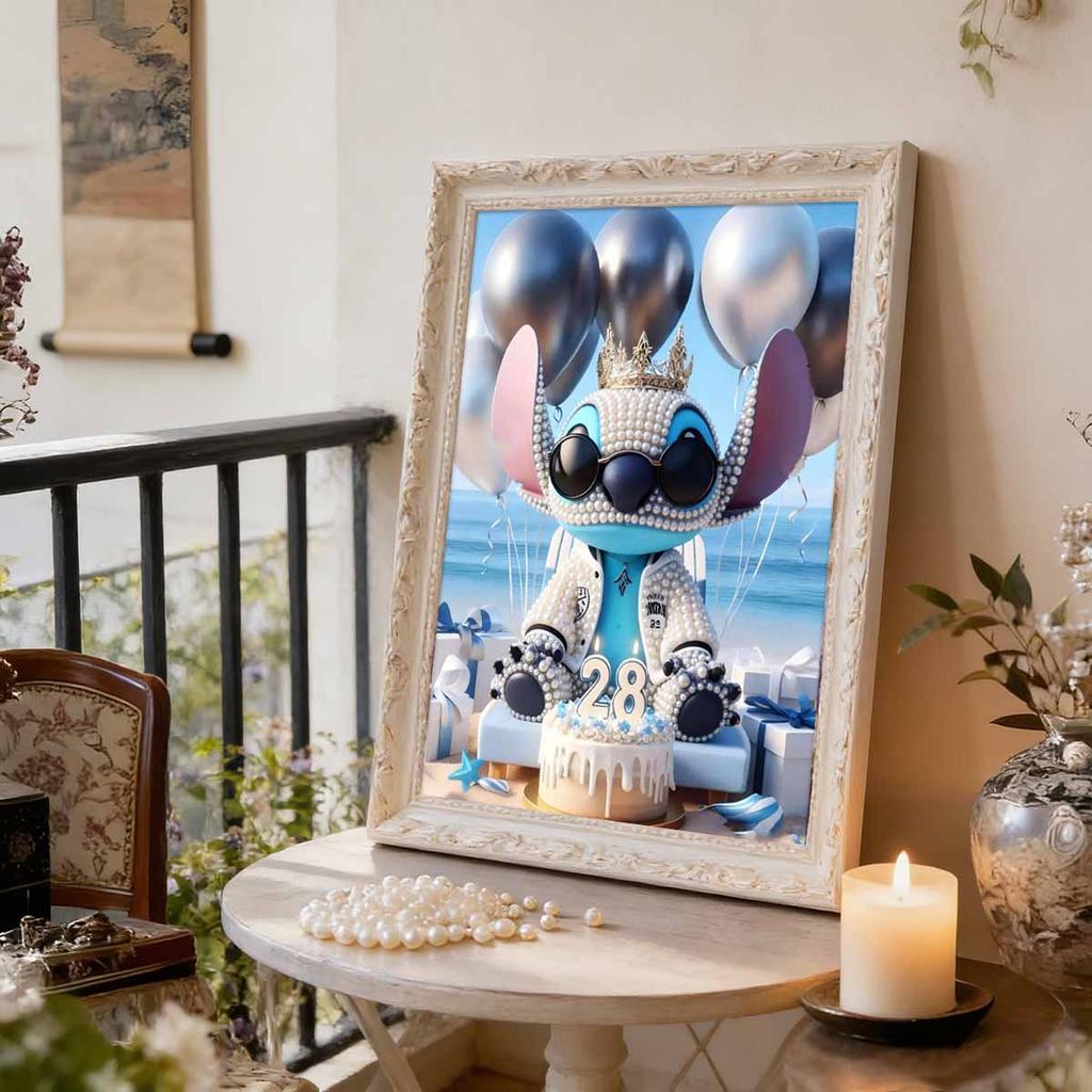 Disney Pearl Painting Stitch Birthday Party Creative Art 5D Exquisite Landscape Sparkling Craft Home Wall Decoration DIY Handmade Gift
