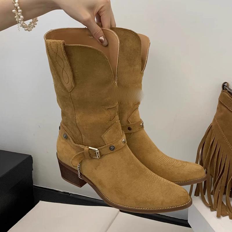 Fashion Women Chelsea Boots Mid Heels Designer Shoes Fashion Woman Boots 2025 Winter Chelsea Boots Goth Gladiator Botas Mujer Zapatos