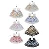 Fashion Dolls Lovely Clothes Cute Lace Floral Princess Dress 7 Colors with Bow for 11~11cm Cotton Dolls