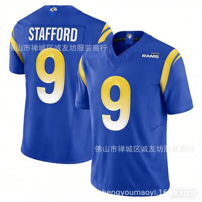 3rd Gen Los Angeles Rams 9 Stafford Football Jersey Mens Athletic Sports Shirt