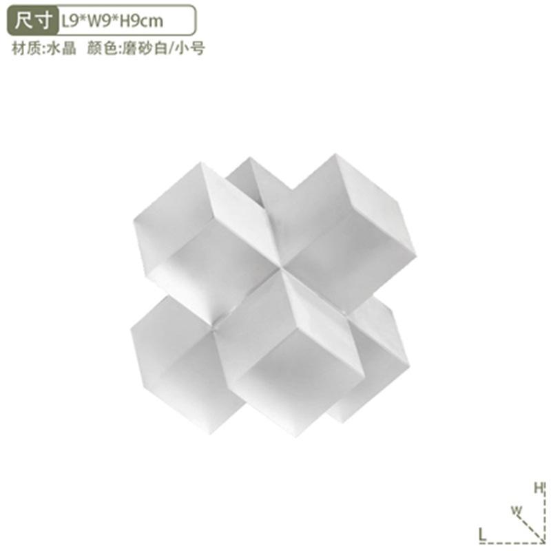 Минимализм Крест Хрустальные Украшения Прозрачная Геометрическая Квадратная Хрустальная Статуэтка Настольное Украшение Матовое Стекло Поделки Скульптура