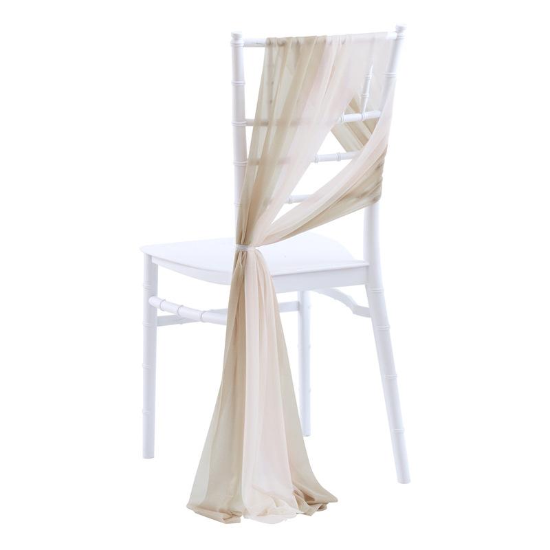 2pcs Chiffon Chair Sashes Wedding Chair Decoration 20x250cm for Wedding Aisle Party Banquet Event Baby Shower