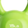 Kettlebell Weights Strength Training Wide Handle Kettlebell with Palm Guard Wrist Guard for Men Women 15lb   6.8kg Green