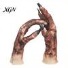 Halloween Costume Accessories 1 Pair Gloves for Adults Kids, Horror Zombie Hands Scary Gloves, Latex Ghost Hand Cosplay Accessory Masquerade