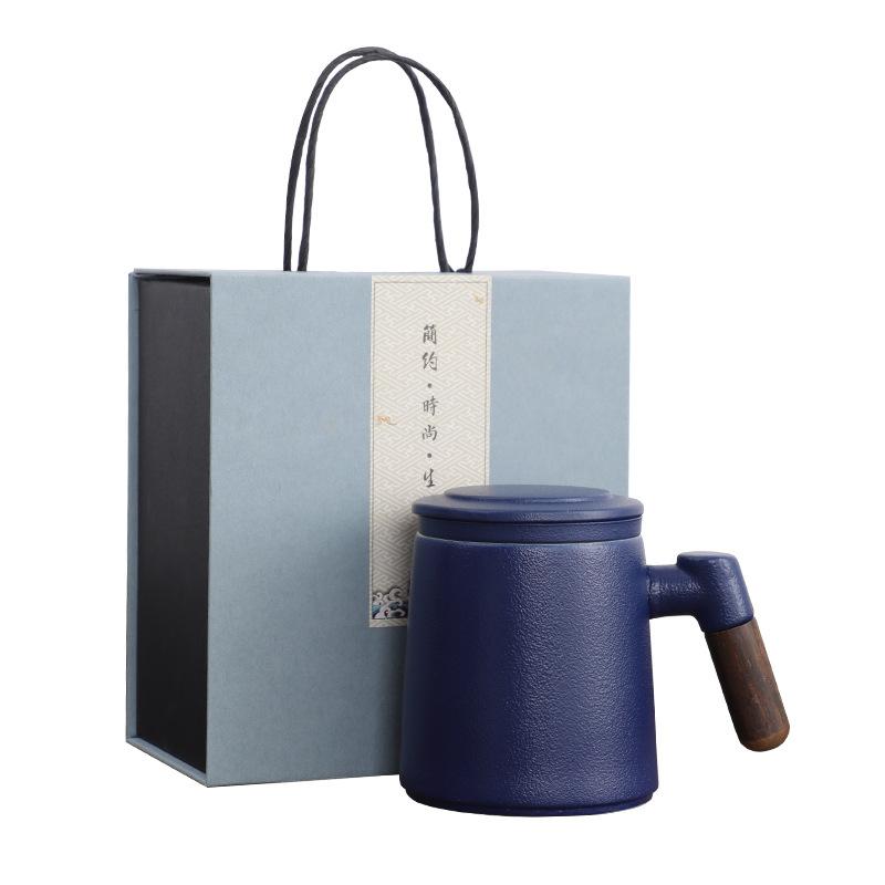 Creative tea separation teacup with lid high value home office cup simple filter tea cup activity gift