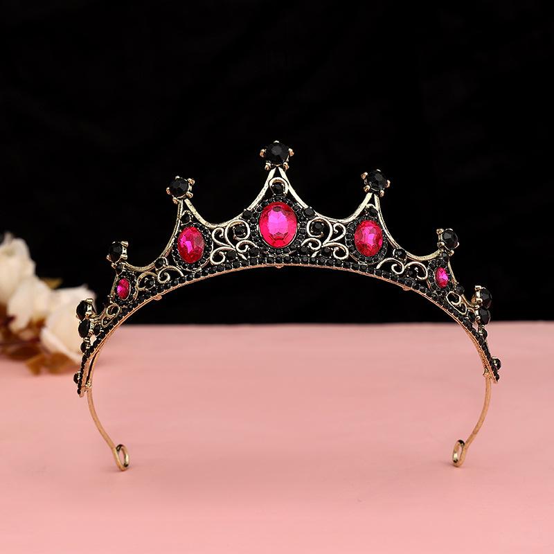 Black Baroque Crown Tiara Bride Eighteen Female Bar Mitzvah Birthday Princess Crown