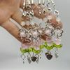 Lovely Phone Charm Colorful Beaded Keychain Acrylic Alloy Keyring Bag Accessory