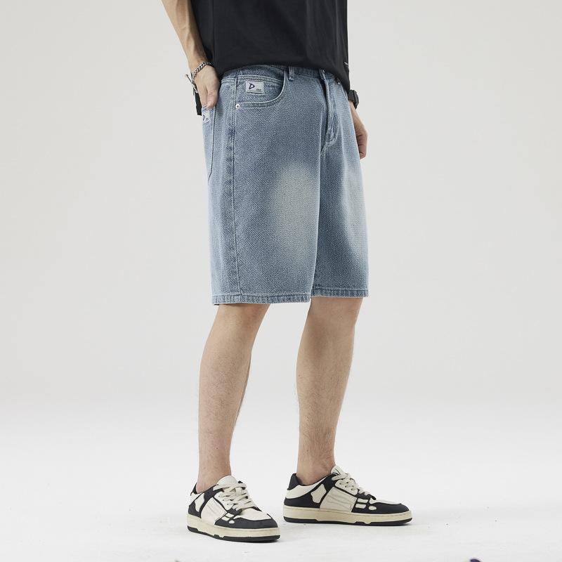 

Мужские джинсовые шорты с узором «Звездное небо», новые летние свободные шорты прямого кроя с вырезами, шорты с широкими штанинами 36