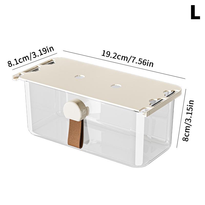 

Drawer Style Storage Box Under The Mirror Cabinet Transparent Bathroom Kitchen Office Sundries Case Pull-Out Storage Shelf L