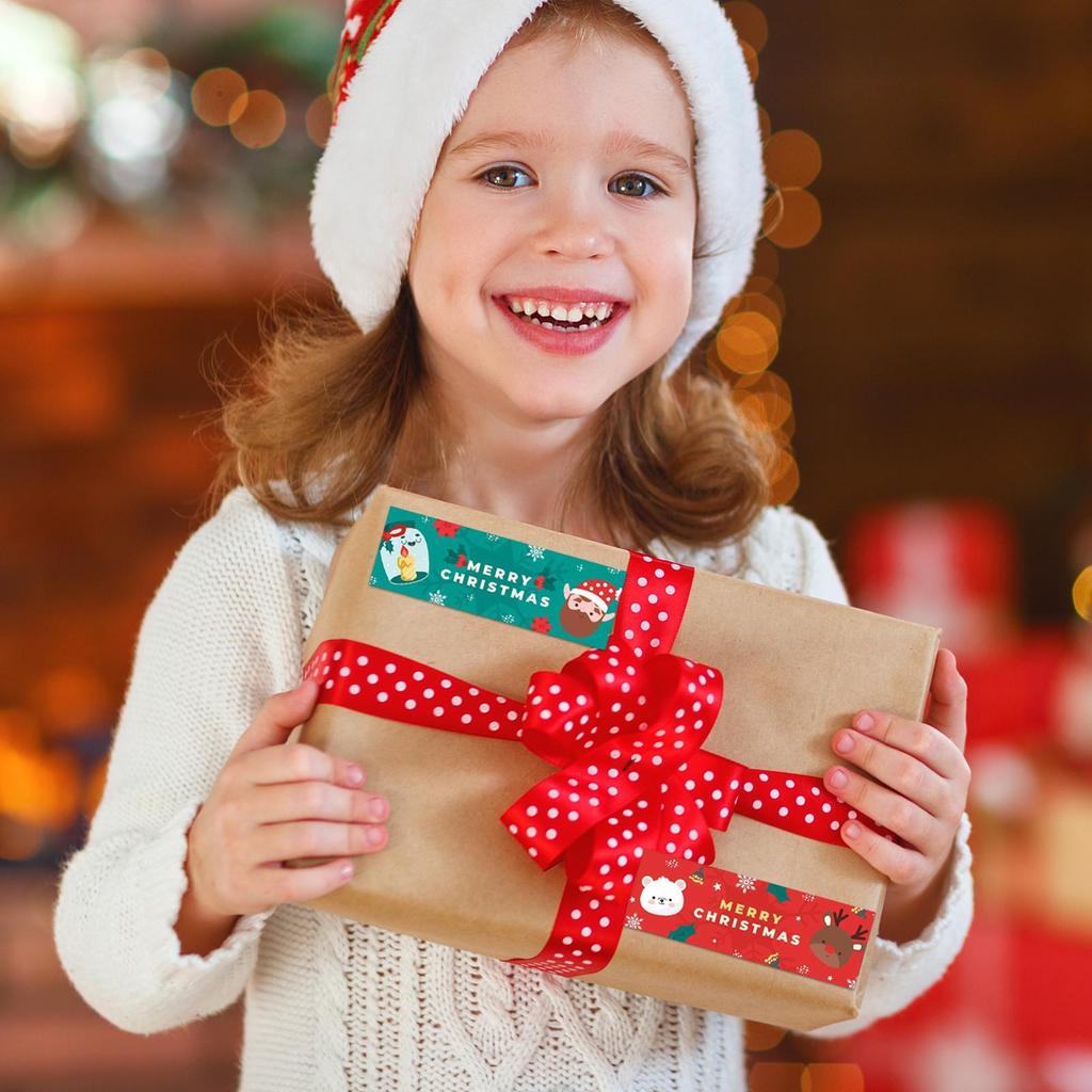 Christmas Sticker 300 Pieces Christmas Roll Decals Decoration Festive Decal Labels For Party Gathering Family Office Shipping