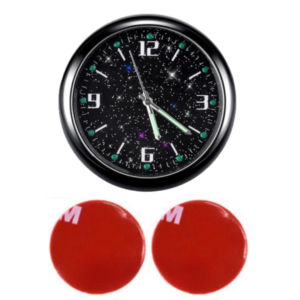 Reloj Luminoso para Salpicadero de Coche con Visión Nocturna - Reloj de Tiempo Premium para Interior de Automóvil con Diseño de Cielo Estrellado, 4 cm de Diámetro