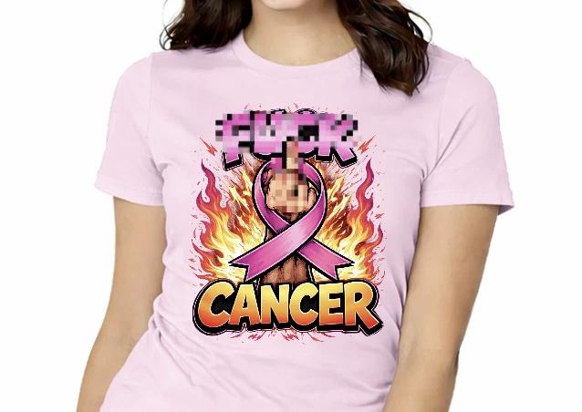 F Cancer Shirt, Breast Cancer Awareness Shirt, Pink Ribbon Tee, Support Fighter L