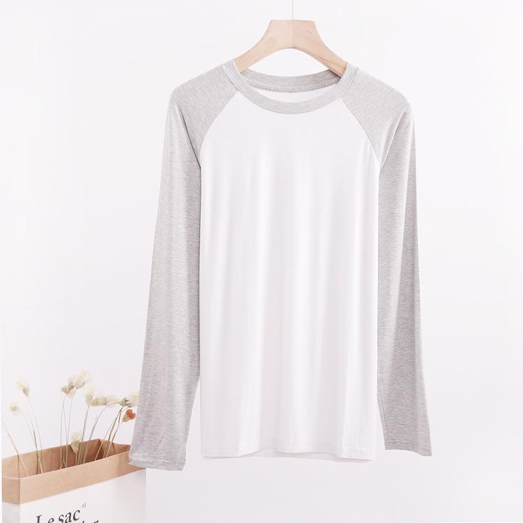 Men's Modal Raglan Patchwork Long Sleeve T-Shirt