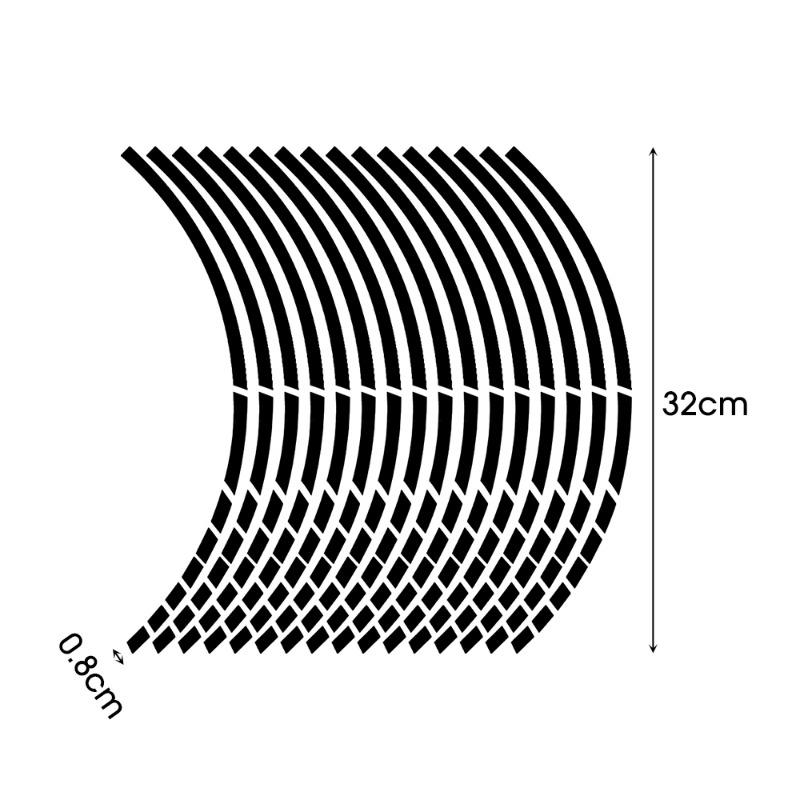 18Inch Wheel Reflective Sticker Motorcycle Wheel Broken Section Reflective Sticker Car Motocross Bike Wheel Hub Reflective Strip