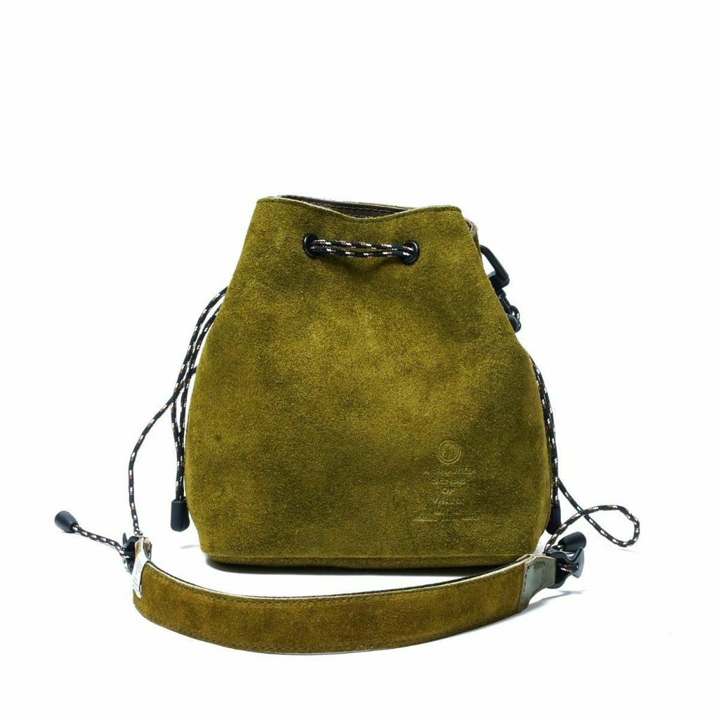 ASSOB Water Proof Suede Mini Drawstring Shoulder Drawstring Khaki Bag,