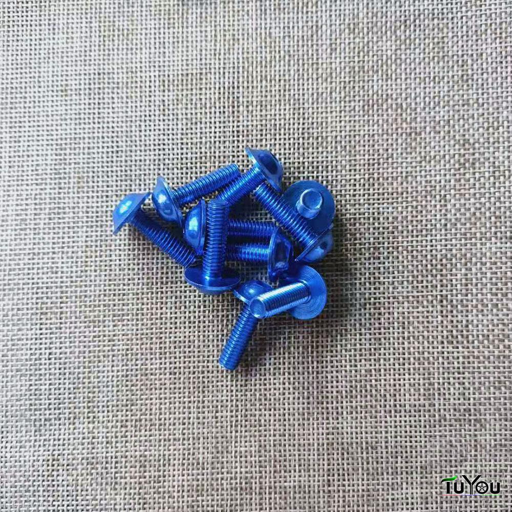 10 Stück Motorradschrauben M6 x 20 mm, M6 x 16 mm, M5 x 16 mm, M5 x 25 mm, Aluminium-Schmuckschrauben, eloxiert, M6-Kappenkopf, mehrfarbige Optionen