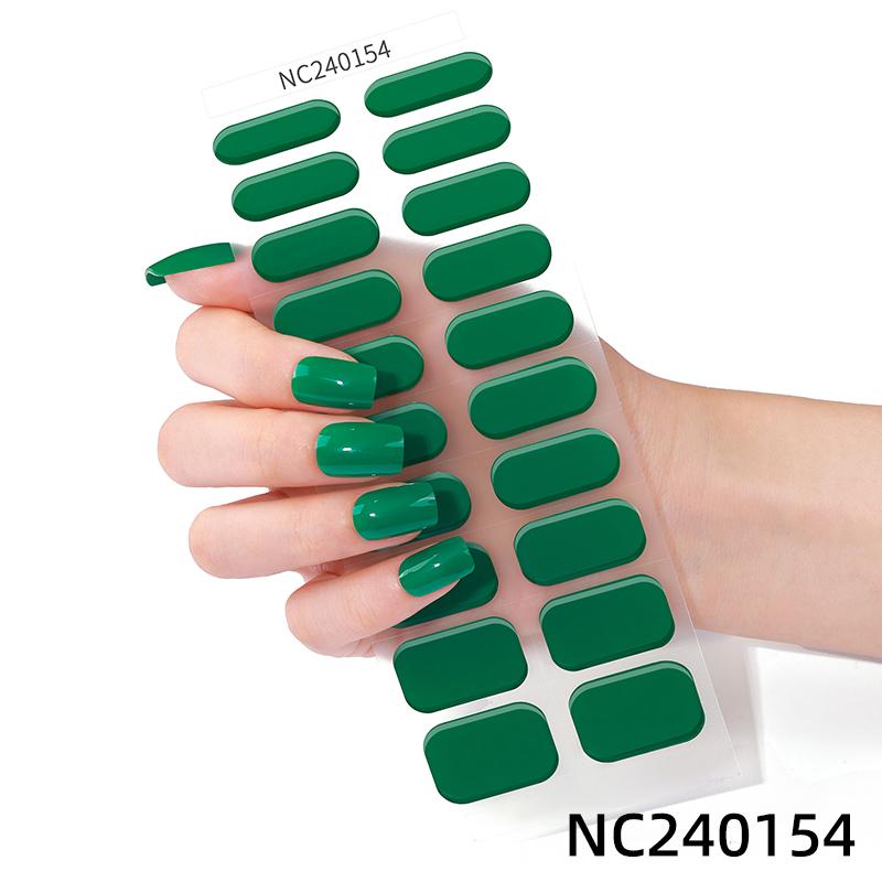Hot Sell Custom Logo HEMA-Free Gel Polish Nail Stickers New Solid Color Styles Semi Cured Gel Nail Wraps 20 Gel Nail Strips