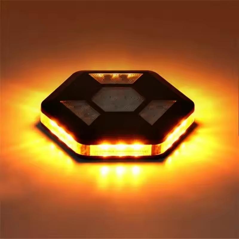 Car Rotating Led Magnetic Warning Light Flashing Rechargeable Yellow White Traffic Safety Flash Auto Safety Signal Light Toola
