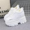 Fashion 13CM Genuine Leather Platform Shoes Platform Wedge Sneakers Women Autumn Fashion Winter Plush Boots Ankle Spring Vulcanize