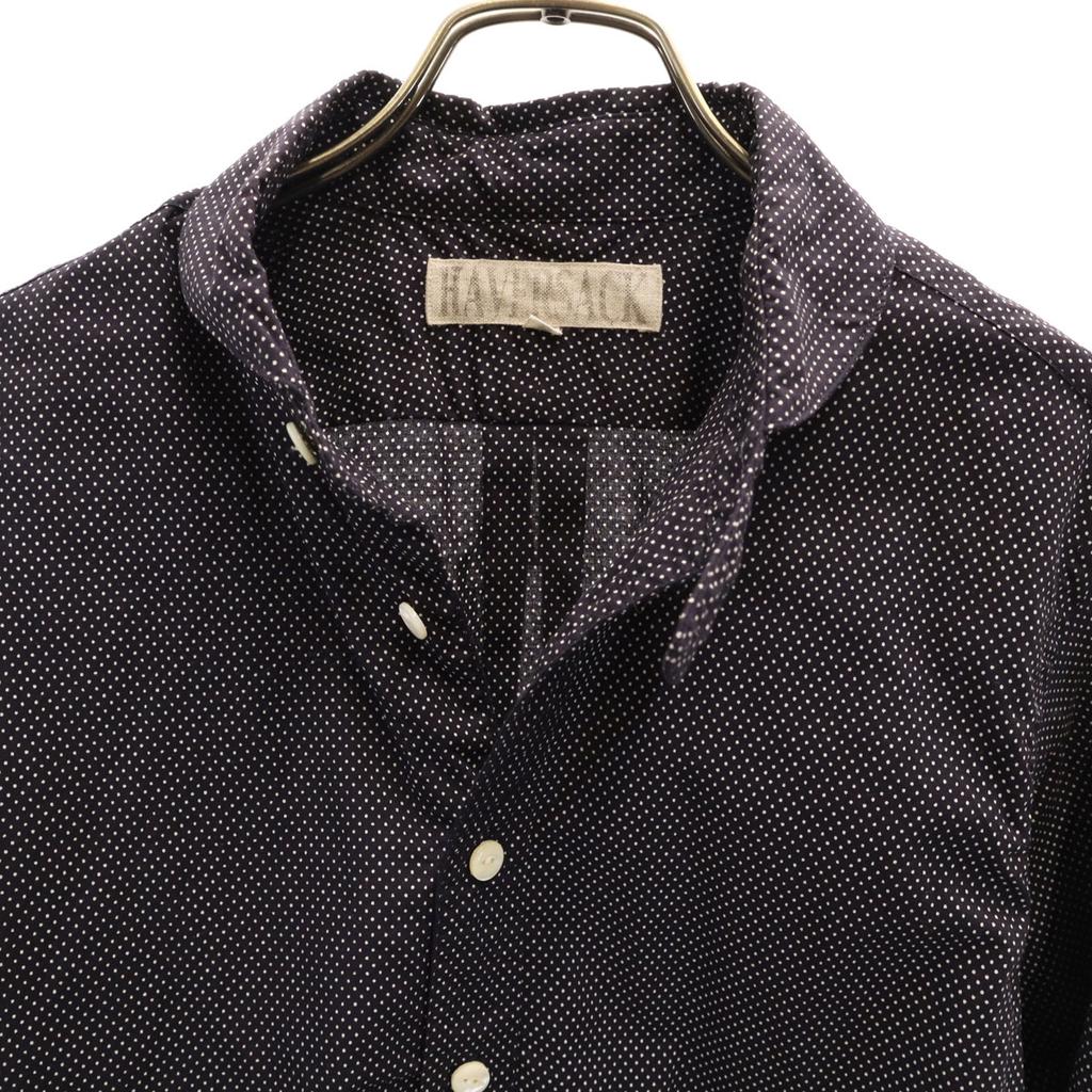 HAVERSACK Pin Dot Pattern Long Sleeve Cotton Shirt M Black Men's Used