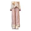 Vasarhely Winter Lang Locker Hoch Verstellbar Loungewear Damen Weite Hosen, Hosen, Hosen, Warm, Fleecegefüttert, Passform, Schlankmachend, Taille, Kordelzug,
