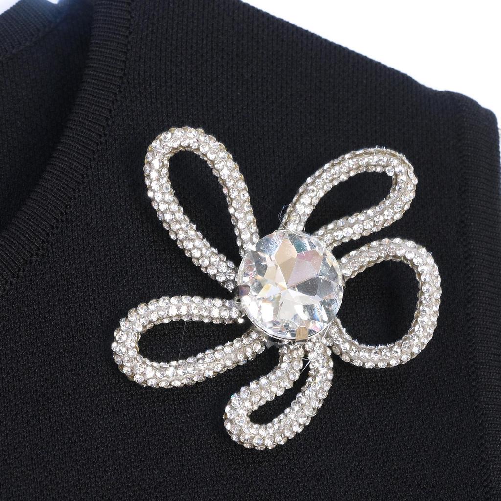 European & American Sleeveless Bow A-line Evening Dress