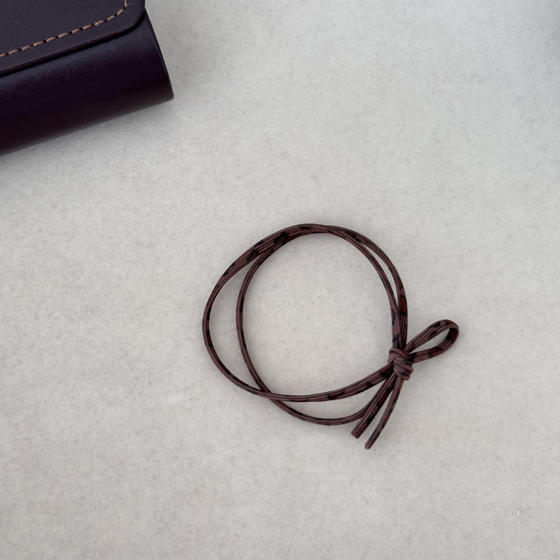 

Простой бант с леопардовым принтом, высокоэластичная комбинированная резинка для волос, женская резинка для низкого хвоста, кожаная лента, аксессуар для волос