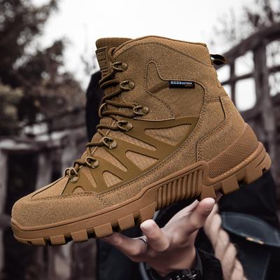 Large Size Outdoor Field Training High-top Desert Combat Boots Training Men's Shoes Men's Mountaineering Shoes Outdoor Sports Shoes