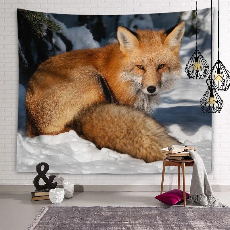 

Cute Fox Hanging Cloth Bedroom Living Room Tapestry Home Wall Decoration Tapestry 100x75cm