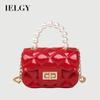 All-match Pearl Diagonal Women's Bag Portable Fashion Korean Version Casual One Shoulder White