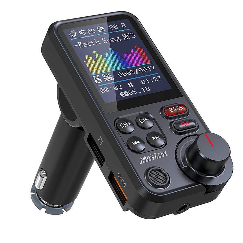 BT93 Bluetooth Car Charger with QC3.0, Hands-free Calling, MP3 Player, Card Slot, HiFi Lossless Audio