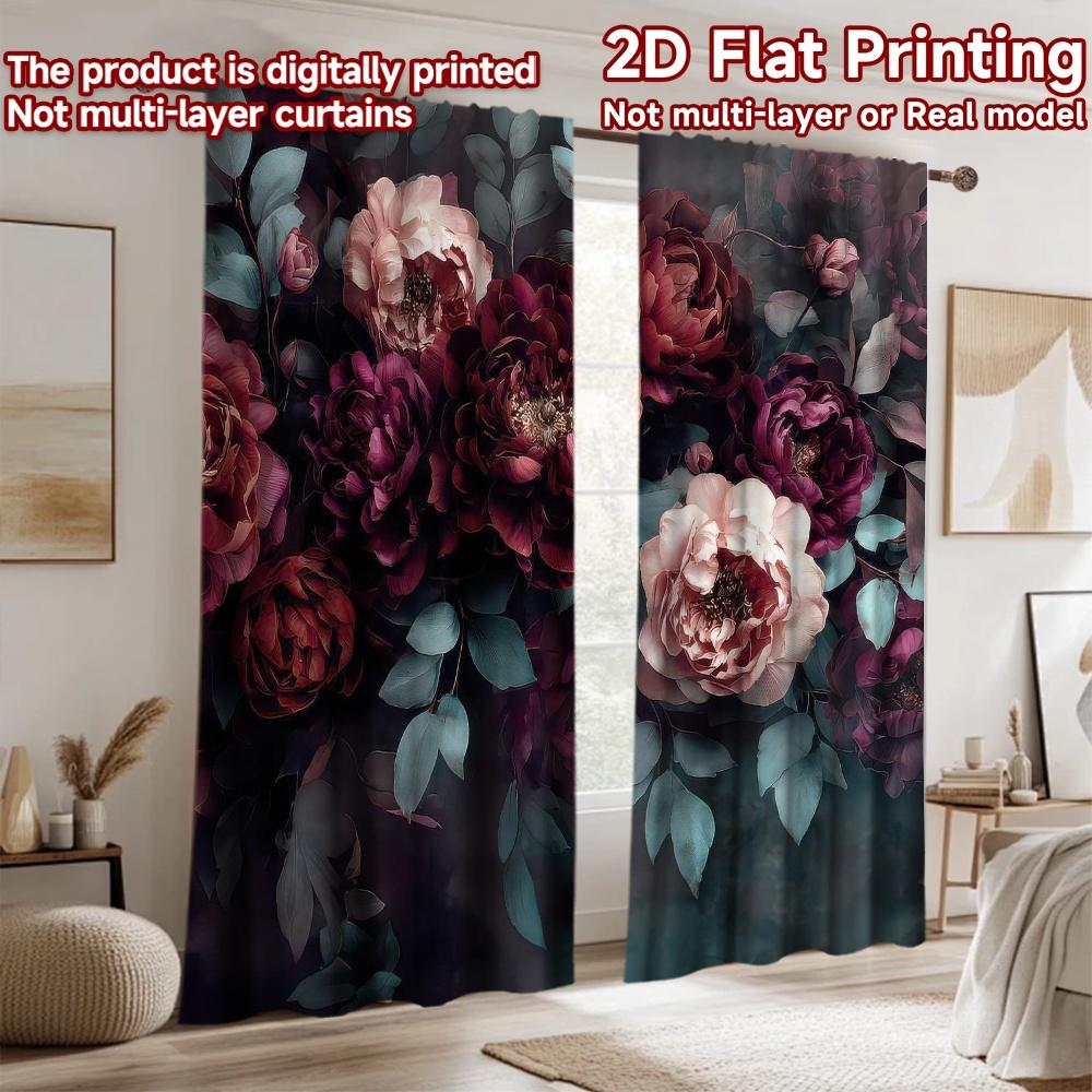 2D flat Photography Backdrop Scene Backdrop Dark Floral Bouquet 100% Polyester Festive Holiday Use for Bedroom decorations
