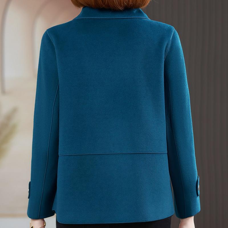 Middle Age Women's Wool & Blends Coats Plus Size Autumn Elegant Loose Outerwears Lady Jackets