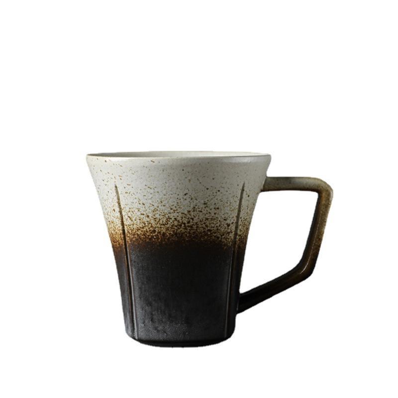 Ceramic Mug Retro Home Coffee Cup Gradual Change Glaze Cup Creative Water Cup Mug Breakfast Cup Coarse Pottery Cup